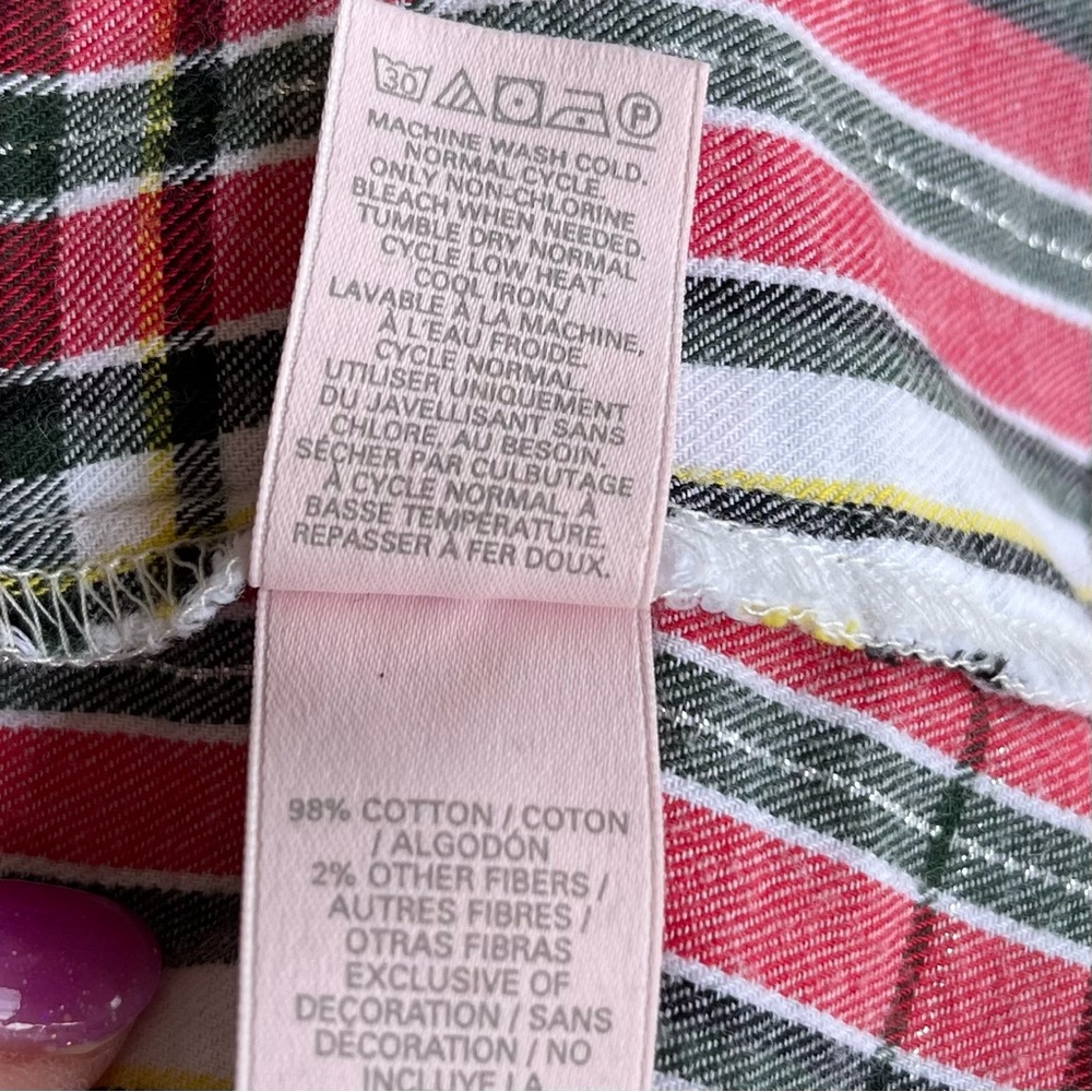 •Victoria's Secret• Plaid Button Down Flannel PJ/Lounge Top - Size Small - Picture 7 of 8